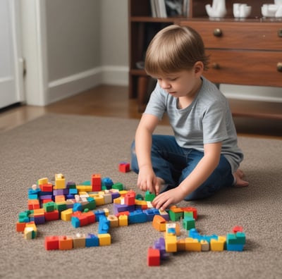 A toddler in a floral-patterned top is being supported by adults holding her hands as she takes steps. One adult is crouched beside her, wearing a striped shirt. The scene conveys a familial and nurturing atmosphere.