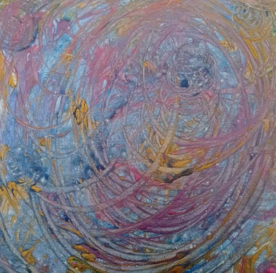 Tourbillon galactique - retour à la Source - 20€ - 29x29 - Peinture acrylique 2024