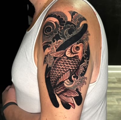 Japanese style koi fish tattoo