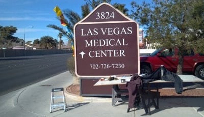 Installation of Commercial Sign, with fabrication of sheet metal and spray painting