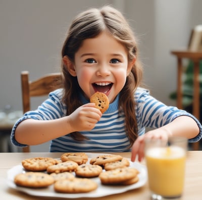 A market stall features a variety of packaged snacks. There is a large orange plastic bag filled with crunchy noodles. Nearby, a transparent mesh bag contains lighter-colored puff snacks. Additionally, a stack of rectangular packaged snacks is visible, along with hanging colorful snack packets in the background.