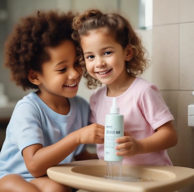 A box of skincare products, specifically labeled as 'Ferment Snail Eye Cream', is open to reveal two small bottles and a compact container. The packaging is golden with a pattern reminiscent of waves or spirals. Surrounding the box, there is a black quilted pouch, a smartphone, black pencils, and part of a laptop, all placed on a black surface.