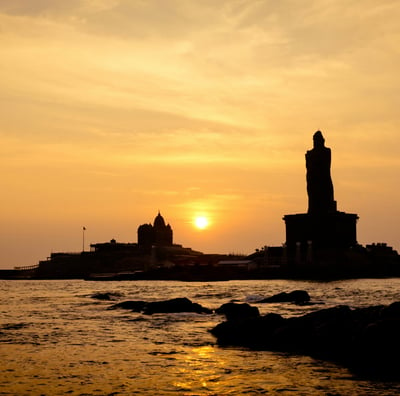 Majestic sunset in Kanyakumari, Tamil Nadu