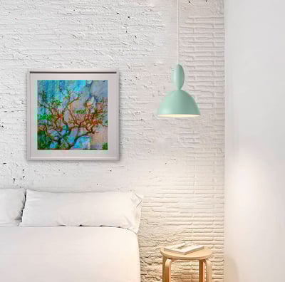 quadro decorativo num quarto minimalista