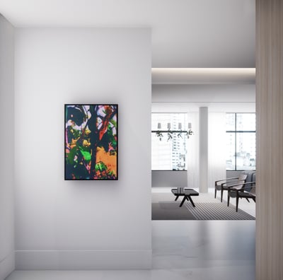 quadro de paisagem em sala minimalista