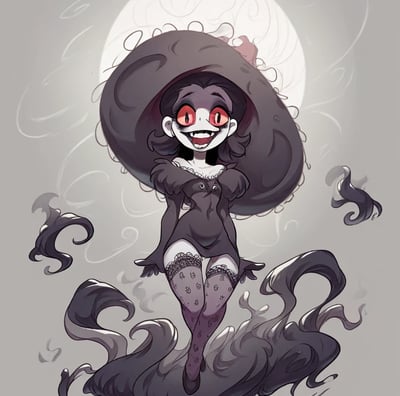 a cartoonish character in a hat and a hat