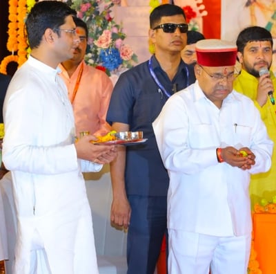 Pandit Vishal Dadhich with Governor of Karnataka