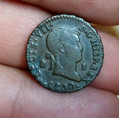 2 maravedis de 1830, Fernando VII. Ceca Segovia. P.V.P: 14€