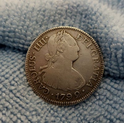 Moneda : 2 Reales Año : 1792 Ceca : Guatemala Material : AR Peso: 6.40 P.V.P: 72€
