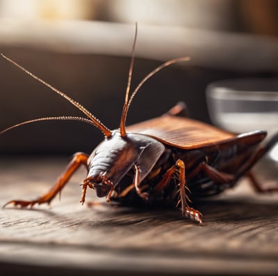 a red and black bug sitting on top of a leaf