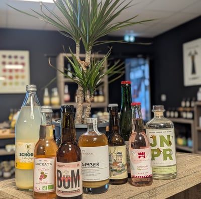 Selection sans alcool, bières, schorle, limonade et apéritifs