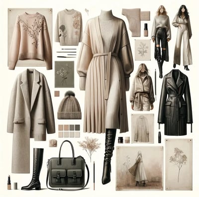 2026 m mados tendencijų moodboard, įkvėpimo šaltinis modelių gamybai