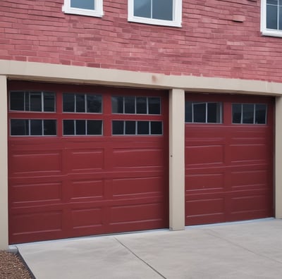A shirtless man is painting the exterior wall of a white building using a paint roller on a long pole. The building has a wooden window on the left and another entrance with a red railing on the right. There are some cardboard pieces on the floor next to the wall, and a few other people are walking in the background.