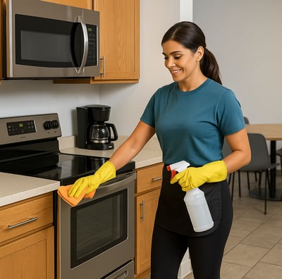 Commercial kitchen cleaning service by Dust Be Gone for restaurant sanitization in Paradise Valley
