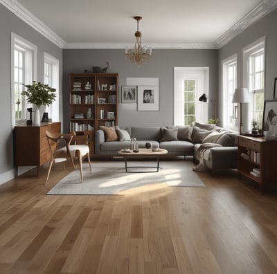 A tiled floor with visible dirt and cleaning solution being cleaned by a circular floor cleaning machine. The tiles are light brown with noticeable dirt in the grout lines. The cleaning machine has a blue and black circular head connected to a metal handle and hose.