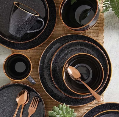 Classy black ceramic crockery by art of kitchen