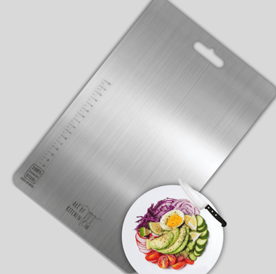 SS304 quality premium and tough stainless steel chopping board by art of kitchen