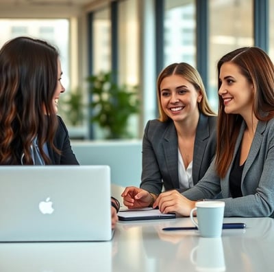 a group of business people sitting at a table