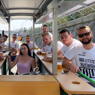 Beer bike activity in Riga