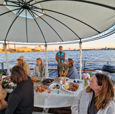 Party raft on Daugava river
