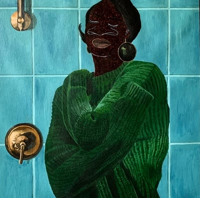 Times are changing, Acrylic and ink on canvas, 2024,52x63.5cm (Akintomide Akinshola)
