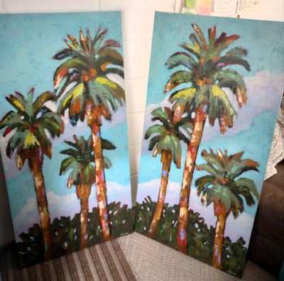 palm trees painting