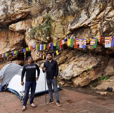 Experience an unforgettable camping adventure at Saptparni Caves, Rajgir.