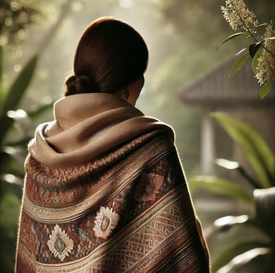 woolen shawl flowered shawl