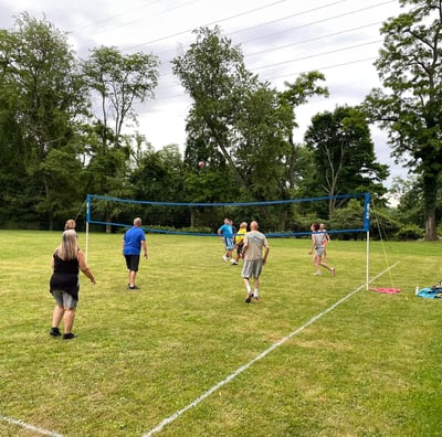 People playing volleyball at Crescent Hills park