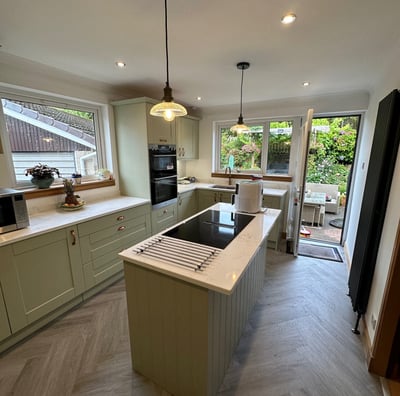 Cottage style kitchen with shaker doors
