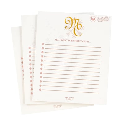 Mariah Carey Official All I Want For Christmas Is You Wish List Notepad