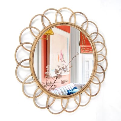 rattan cane mirror
