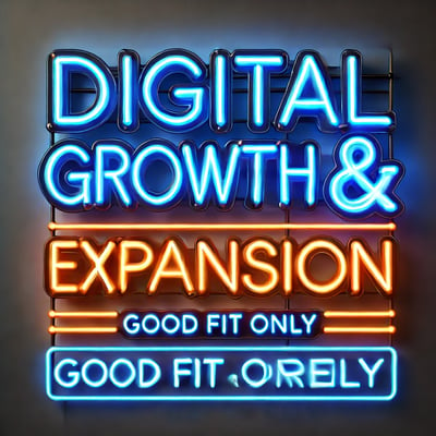 a neon sign that says digital growth and expansion