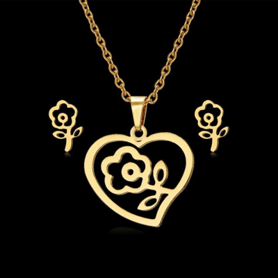 Collier fleur dorée