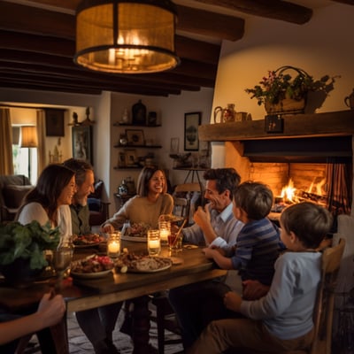 a family gathered at a family-friendly accommodation in Teramo, Italy