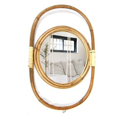 jute cane mirror