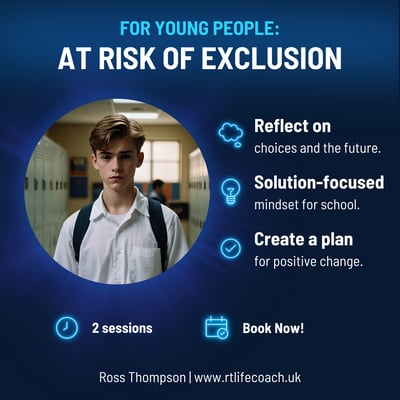 Coaching for youths at risk of permanent exclusion to build confidence and develop a growth mindset.