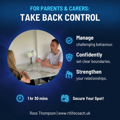 Behaviour management strategies being given to a parent by Ross Thompson.