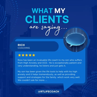 Review from parent of one to one coaching speaking highly of Ross delivering life coaching services.