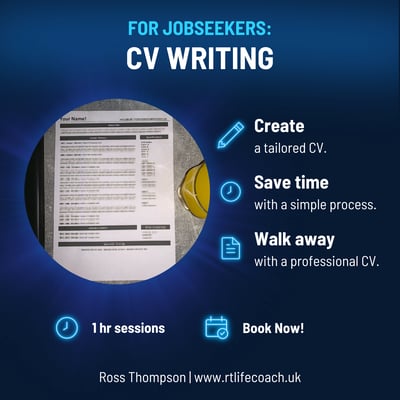 CV Writing Session using Ross Thompson's template to give you self confidence and save you time.