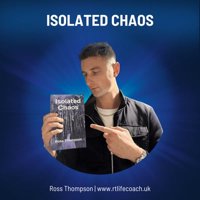 Ross holding his debut novel, Isolated Chaos, a teenage drama available to buy now from Amazon.
