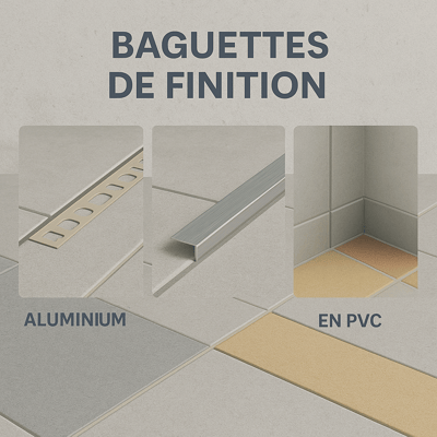 Baguettes de finition en aluminium ou en PVC