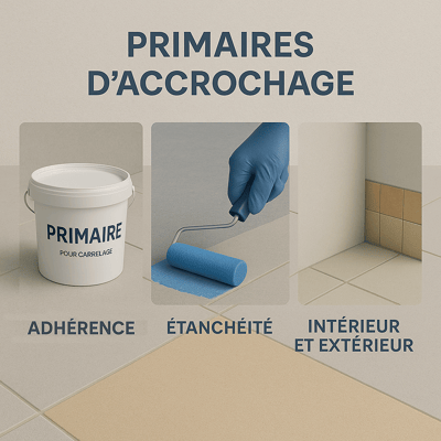 primaires d'accrochage pour une meilleur adhérence, étanchéité, intérieur et extérieur