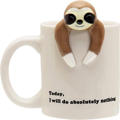 a sloth mug funny mug white elephant gift exchange 