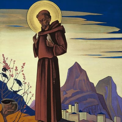 san francisco de asis-pintura de nicolas roerich