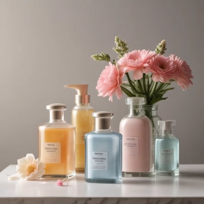Diversos frascos con productos caseros para limpieza hogar