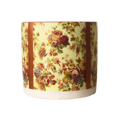 Vintage Floral Pattern Decoupage Terracotta