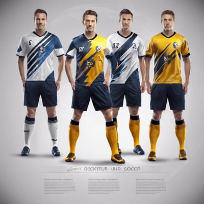 a group of soccer players in uniforms with a soccer ball