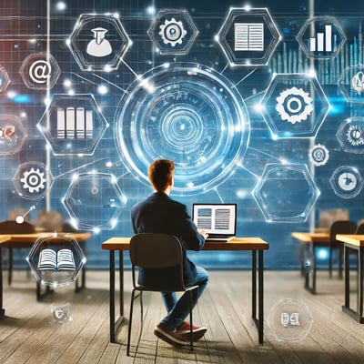 A student pursuing online education