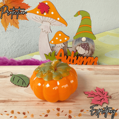citrouille orange brillante en résine époxy halloween